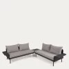 Zaltana Outdoor Corner Sofa And Table Set In Matt Dark Grey Aluminium 164 Cm | Kave Home -Quality Furniture Store S794R02 1V01