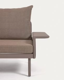 Zaltana Outdoor Corner Sofa And Table Set In Matte Brown Aluminium 164 Cm | Kave Home -Quality Furniture Store S794R10 1D01