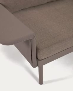 Zaltana Outdoor Corner Sofa And Table Set In Matte Brown Aluminium 164 Cm | Kave Home -Quality Furniture Store S794R10 1D02