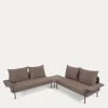 Zaltana Outdoor Corner Sofa And Table Set In Matte Brown Aluminium 164 Cm | Kave Home -Quality Furniture Store S794R10 1V01