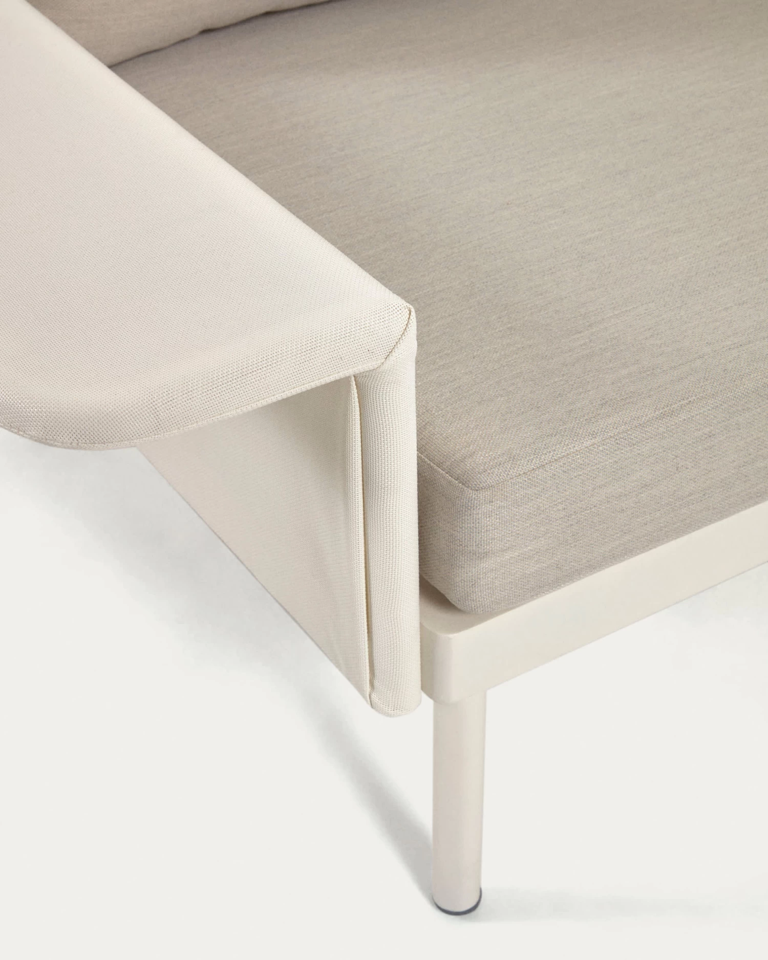 Zaltana Outdoor Corner Sofa And Table Set In Matte White Aluminium 164 Cm | Kave Home 7 Zaltana Outdoor Corner Sofa And Table Set In Matte White Aluminium 164 Cm | Kave Home - Image 5