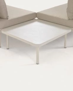 Zaltana Outdoor Corner Sofa And Table Set In Matte White Aluminium 164 Cm | Kave Home 18 Zaltana Outdoor Corner Sofa And Table Set In Matte White Aluminium 164 Cm | Kave Home -Quality Furniture Store S794R33 1D03