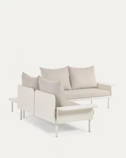 Zaltana Outdoor Corner Sofa And Table Set In Matte White Aluminium 164 Cm | Kave Home 19 Zaltana Outdoor Corner Sofa And Table Set In Matte White Aluminium 164 Cm | Kave Home -Quality Furniture Store S794R33 1V03