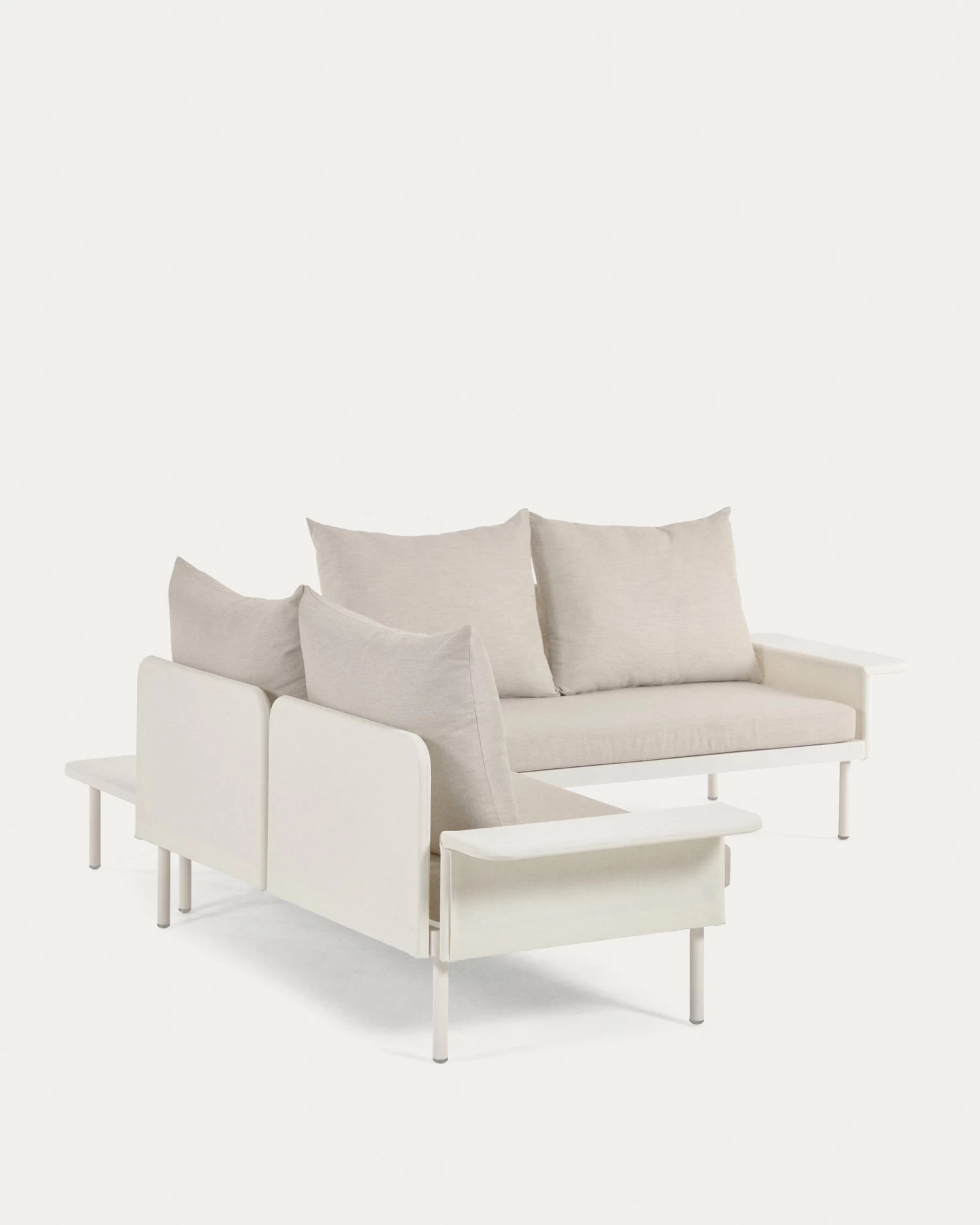 Zaltana Outdoor Corner Sofa And Table Set In Matte White Aluminium 164 Cm | Kave Home 10 Zaltana Outdoor Corner Sofa And Table Set In Matte White Aluminium 164 Cm | Kave Home - Image 8