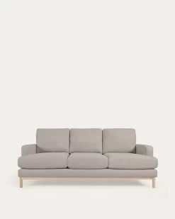 Mihaela 3 Seater Sofa In Grey Fleece 203 Cm | Kave Home