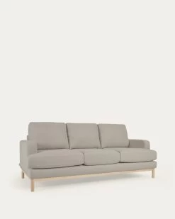 Mihaela 3 Seater Sofa In Grey Fleece 203 Cm | Kave Home -Quality Furniture Store S805 30 PS03 1V02