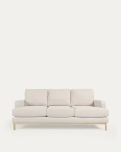 Mihaela 3 Seater Sofa In White Fleece 203 Cm | Kave Home