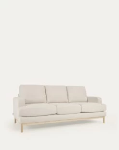 Mihaela 3 Seater Sofa In White Fleece 203 Cm | Kave Home -Quality Furniture Store S805 30 PS33 1V02
