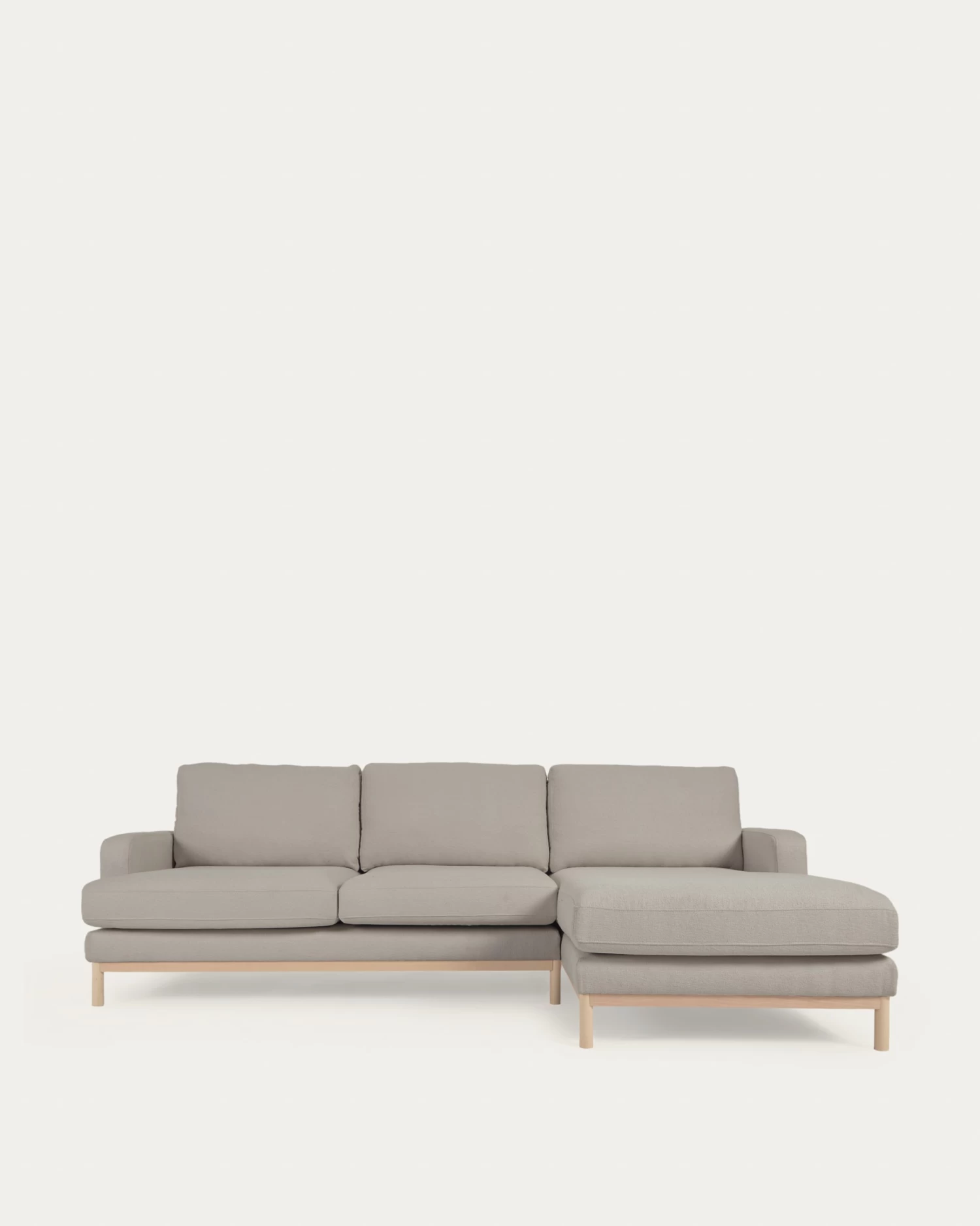 Mihaela 3 Seater Sofa With Right-hand Chaise Longue In Grey Fleece 264 Cm | Kave Home 3 Mihaela 3 Seater Sofa With Right-hand Chaise Longue In Grey Fleece 264 Cm | Kave Home