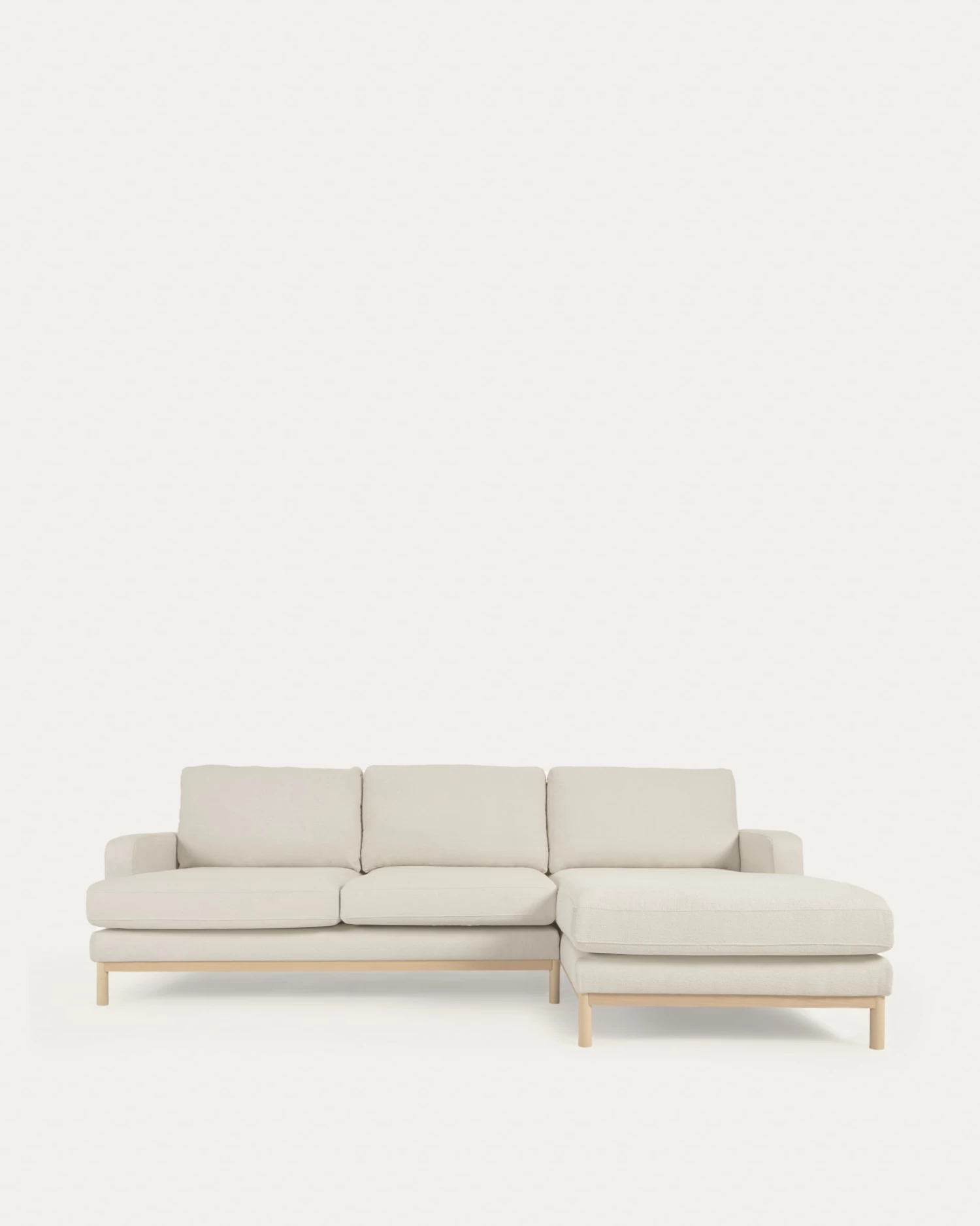 Mihaela 3 Seater Sofa With Right-hand Chaise Longue In White Fleece 264 Cm | Kave Home 3 Mihaela 3 Seater Sofa With Right-hand Chaise Longue In White Fleece 264 Cm | Kave Home