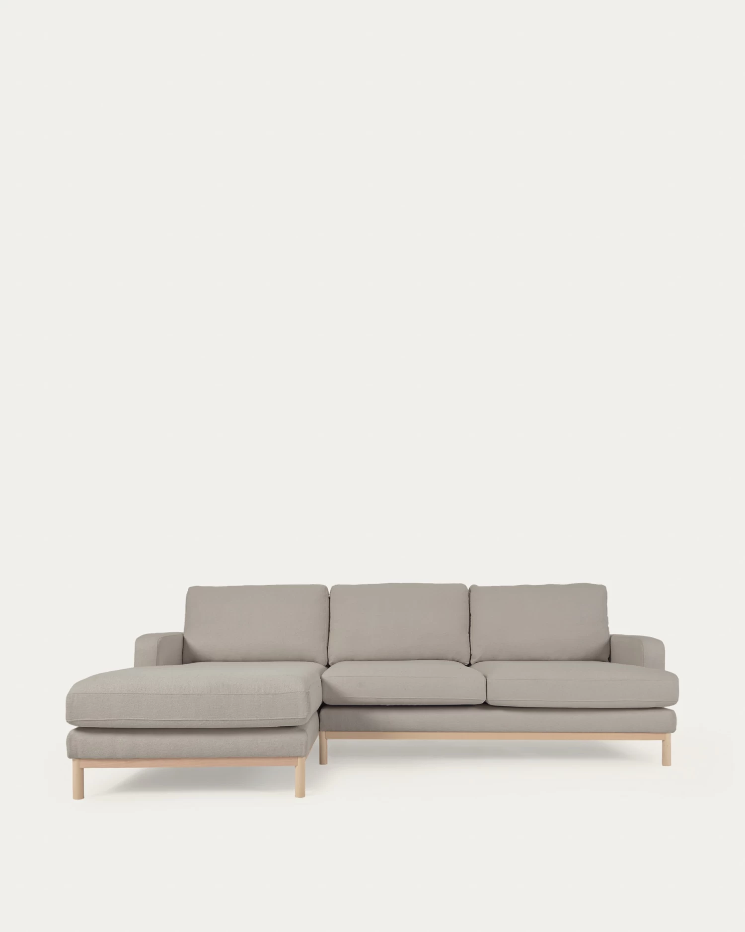 Mihaela 3 Seater Sofa With Left-hand Chaise Longue In Grey Fleece 264 Cm | Kave Home 3 Mihaela 3 Seater Sofa With Left-hand Chaise Longue In Grey Fleece 264 Cm | Kave Home