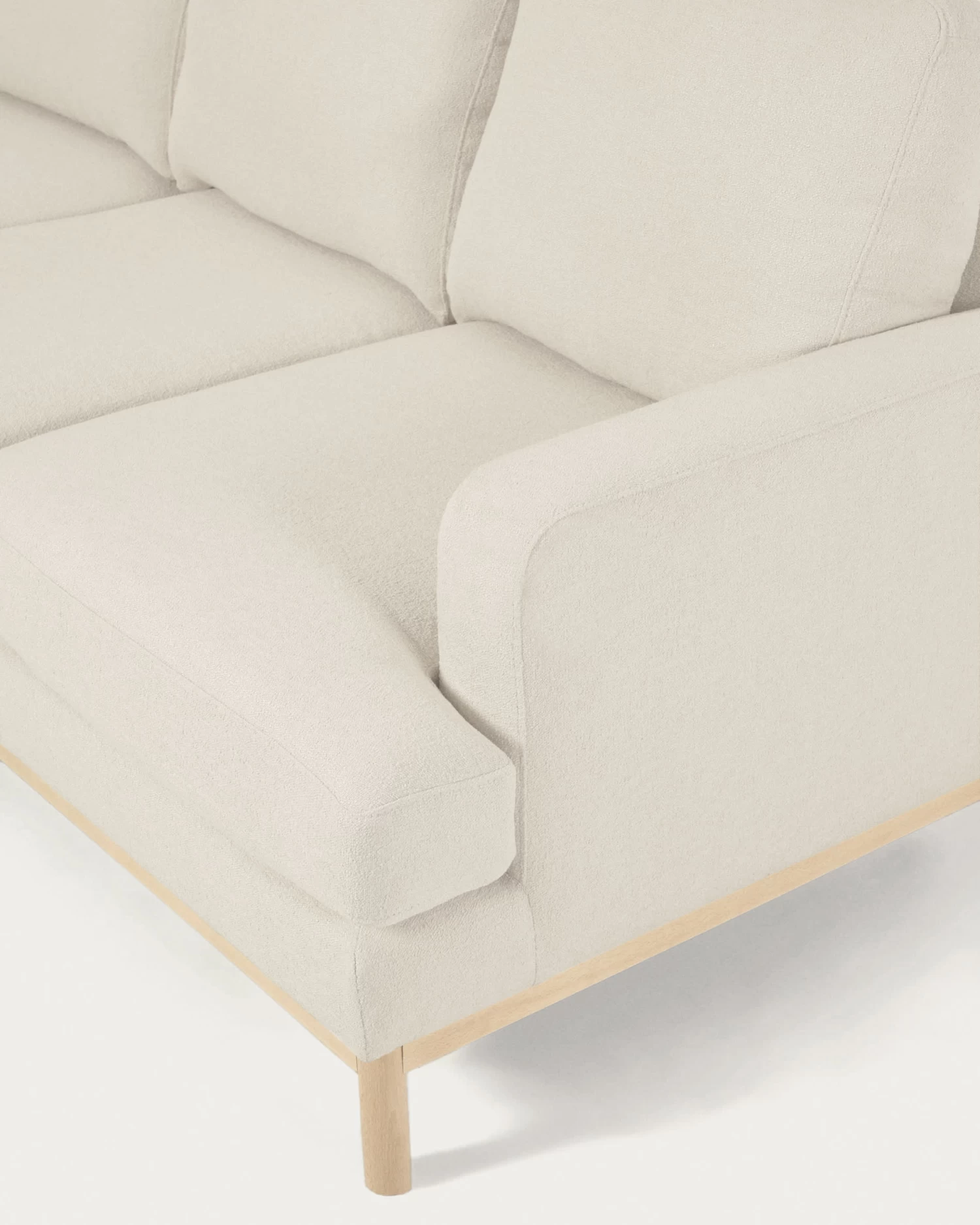 Mihaela 3 Seater Sofa With Left-hand Chaise Longue In White Fleece 264 Cm | Kave Home 5 Mihaela 3 Seater Sofa With Left-hand Chaise Longue In White Fleece 264 Cm | Kave Home - Image 3
