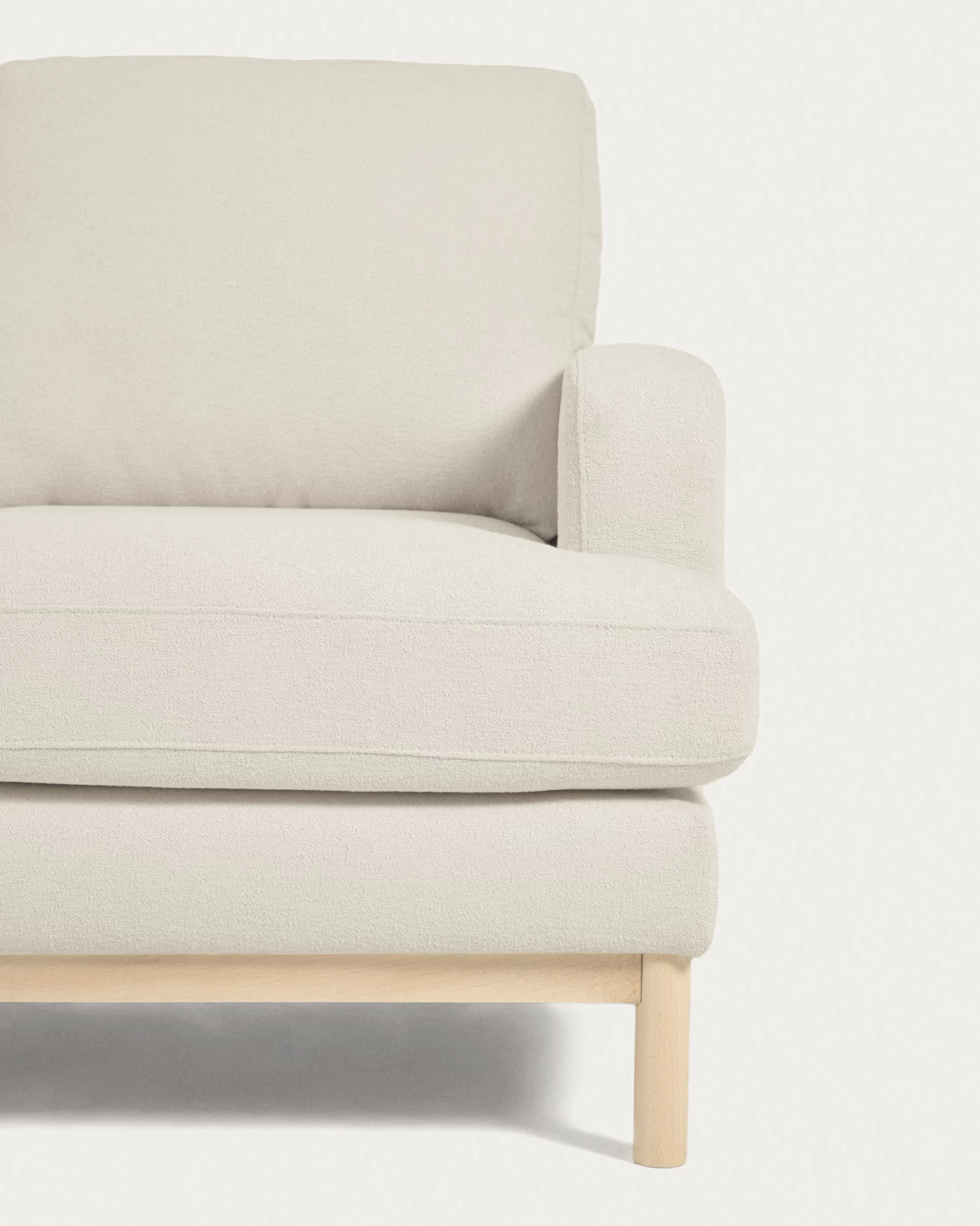 Mihaela 3 Seater Sofa With Left-hand Chaise Longue In White Fleece 264 Cm | Kave Home 7 Mihaela 3 Seater Sofa With Left-hand Chaise Longue In White Fleece 264 Cm | Kave Home - Image 5