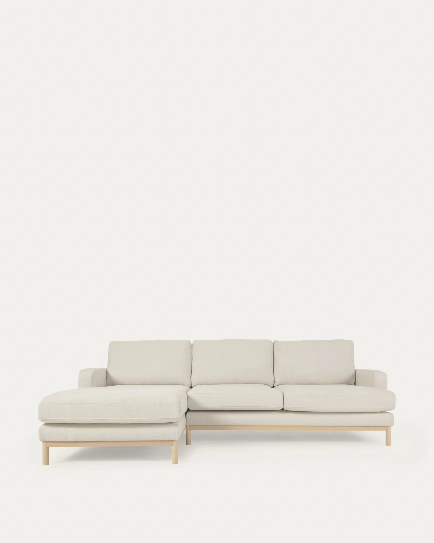 Mihaela 3 Seater Sofa With Left-hand Chaise Longue In White Fleece 264 Cm | Kave Home 3 Mihaela 3 Seater Sofa With Left-hand Chaise Longue In White Fleece 264 Cm | Kave Home