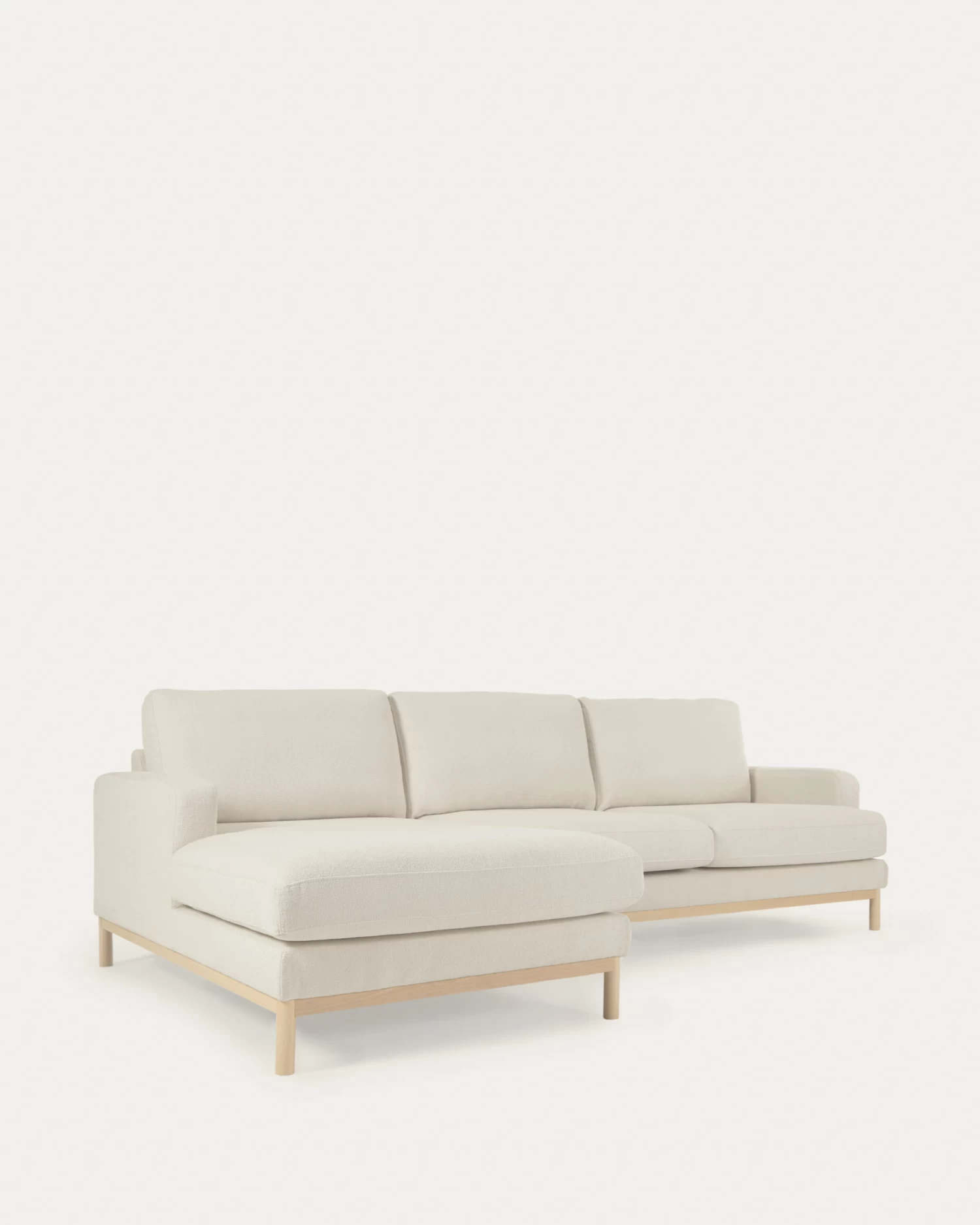 Mihaela 3 Seater Sofa With Left-hand Chaise Longue In White Fleece 264 Cm | Kave Home 8 Mihaela 3 Seater Sofa With Left-hand Chaise Longue In White Fleece 264 Cm | Kave Home - Image 6