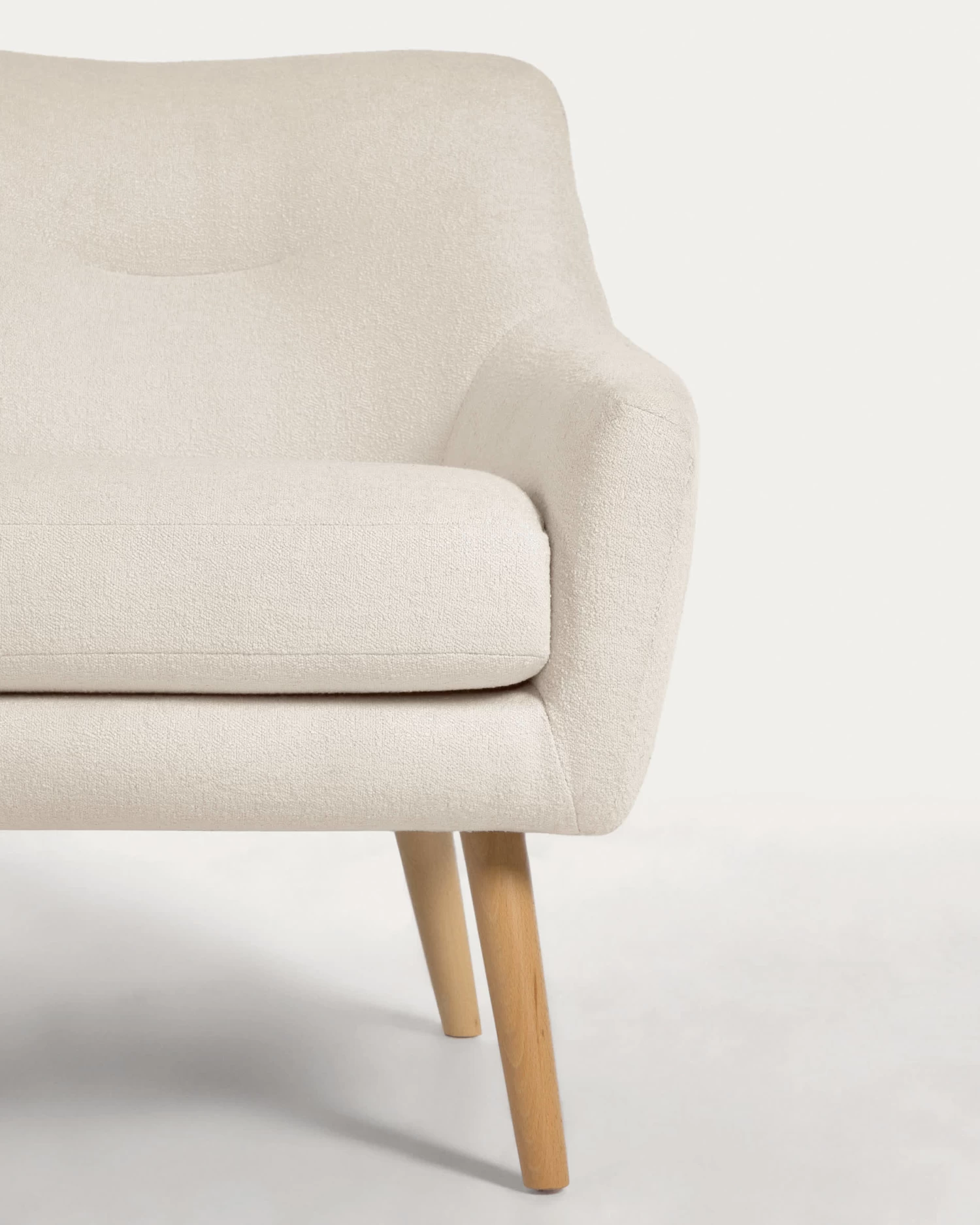 Candela Armchair In White Fleece | Kave Home 9 Candela Armchair In White Fleece | Kave Home - Image 7