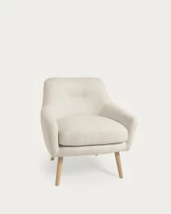Candela Armchair In White Fleece | Kave Home