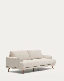 Karin 3 Seater Sofa In Beige With Solid Beech Wood Legs 231 Cm | Kave Home -Quality Furniture Store S809 30 SI39 1V02