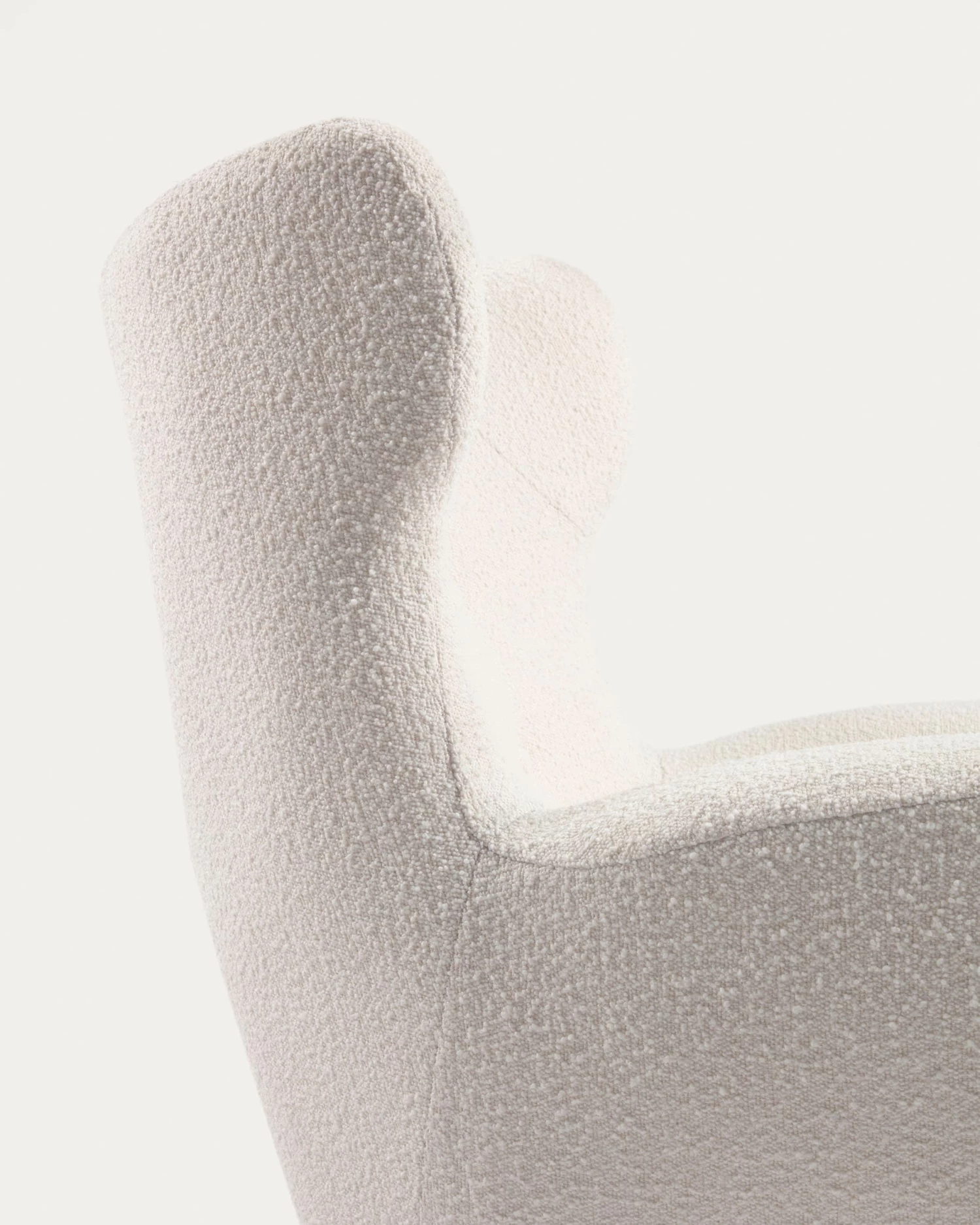 Patio Armchair In White Fleece With Solid, Natural Rubberwood Legs 7 Patio Armchair In White Fleece With Solid, Natural Rubberwood Legs - Image 5