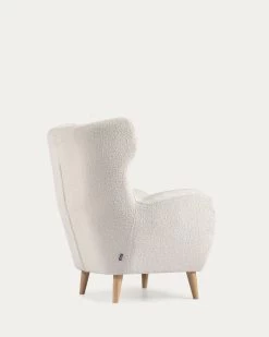 Patio Armchair In White Fleece With Solid, Natural Rubberwood Legs 19 Patio Armchair In White Fleece With Solid, Natural Rubberwood Legs -Quality Furniture Store S810 10 J33 1V03