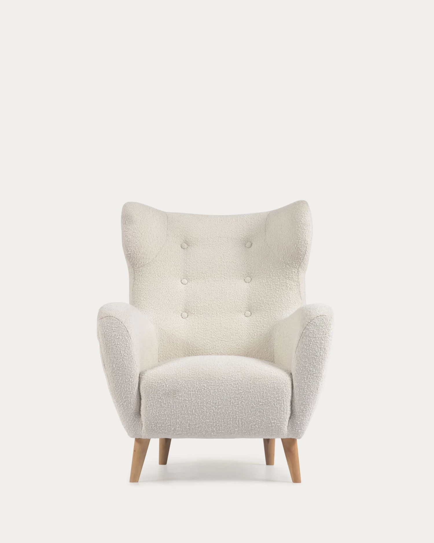 Patio Armchair In White Fleece With Solid, Natural Rubberwood Legs 11 Patio Armchair In White Fleece With Solid, Natural Rubberwood Legs - Image 9