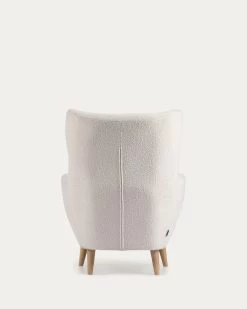 Patio Armchair In White Fleece With Solid, Natural Rubberwood Legs 21 Patio Armchair In White Fleece With Solid, Natural Rubberwood Legs -Quality Furniture Store S810 10 J33 1V05