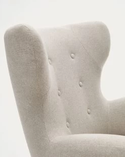 Patio Beige Chenille Armchair With Solid Beech Wood Legs | Kave Home 15 Patio Beige Chenille Armchair With Solid Beech Wood Legs | Kave Home -Quality Furniture Store S810 10 SO12 1D02