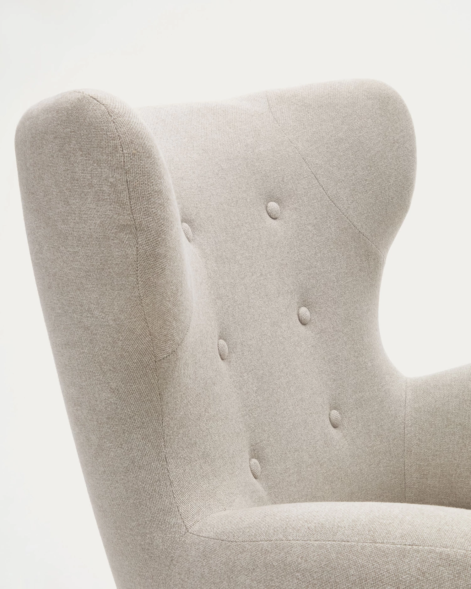 Patio Beige Chenille Armchair With Solid Beech Wood Legs | Kave Home 7 Patio Beige Chenille Armchair With Solid Beech Wood Legs | Kave Home - Image 5