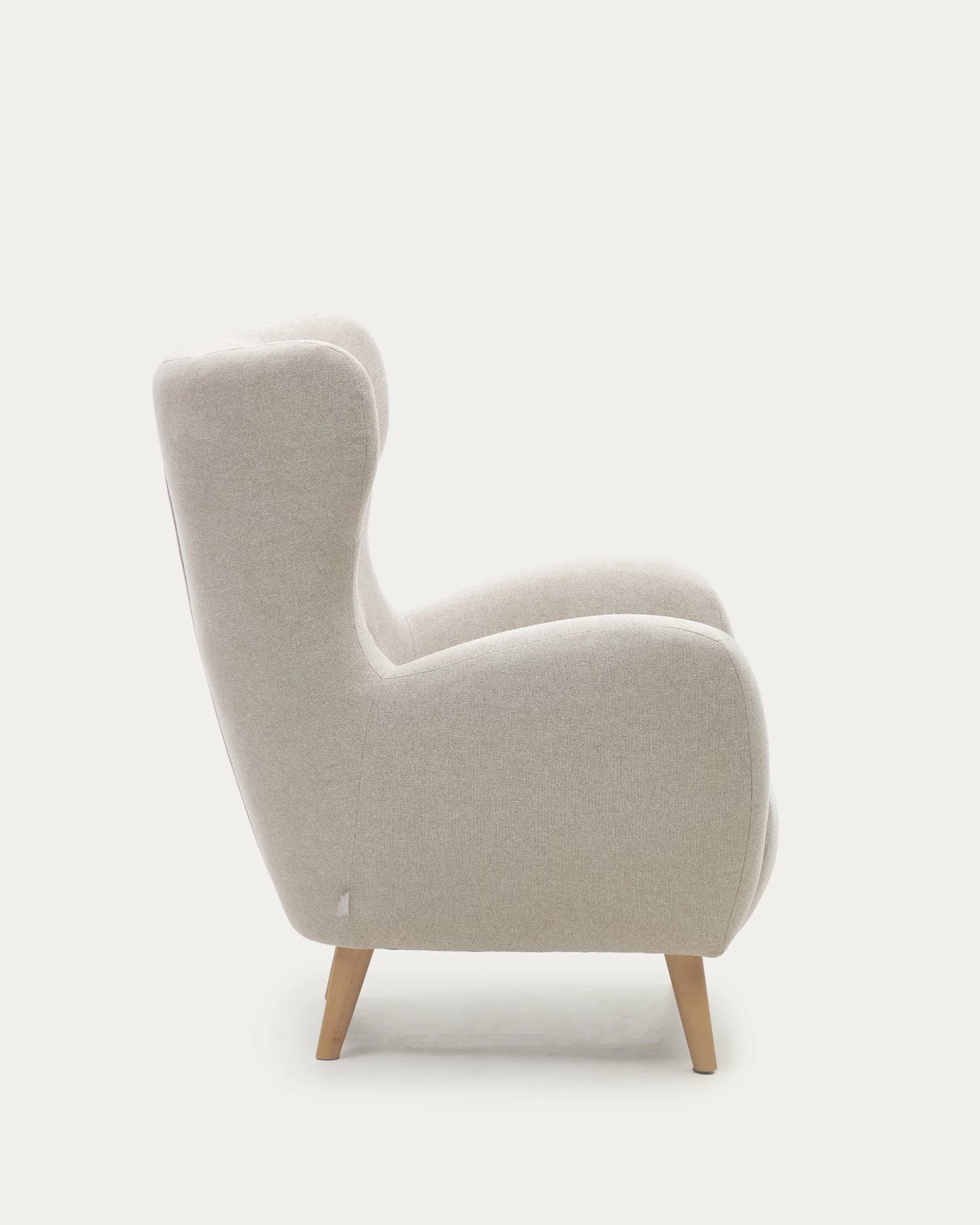 Patio Beige Chenille Armchair With Solid Beech Wood Legs | Kave Home 8 Patio Beige Chenille Armchair With Solid Beech Wood Legs | Kave Home - Image 6