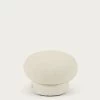 Sarisha Round Pouffe In White Fleece Ã 50 Cm | Kave Home -Quality Furniture Store S817 80 J33 1V01
