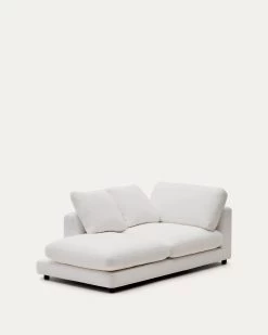 Gala Left Chaise Longue In White, 193 X 105 Cm