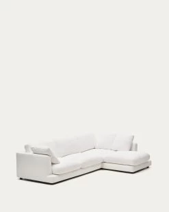 Gala 4 Seater Sofa With Right Side Chaise Longue In White 300 Cm | Kave Home 17 Gala 4 Seater Sofa With Right Side Chaise Longue In White 300 Cm | Kave Home -Quality Furniture Store S821 41 SE05 1V02