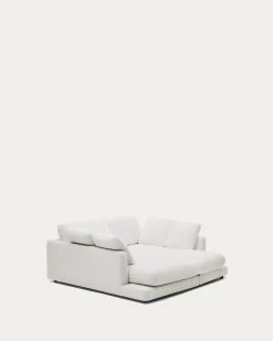 Gala 3 Seater Sofa With Double Chaise Longue In White, 210 Cm