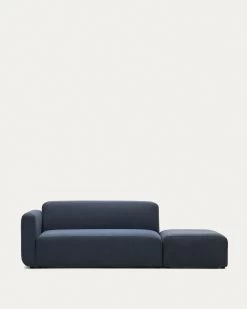 Neom 2 Seater Modular Sofa With Back Module In Blue 244 Cm | Kave Home