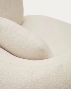 Martina Swivel Armchair In Off-white Shearling With Cushion | Kave Home 18 Martina Swivel Armchair In Off-white Shearling With Cushion | Kave Home -Quality Furniture Store S83111HI39 1D03