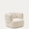 Martina Swivel Armchair In Off-white Shearling With Cushion | Kave Home 2 Martina Swivel Armchair In Off-white Shearling With Cushion | Kave Home -Quality Furniture Store S83111HI39 1V01