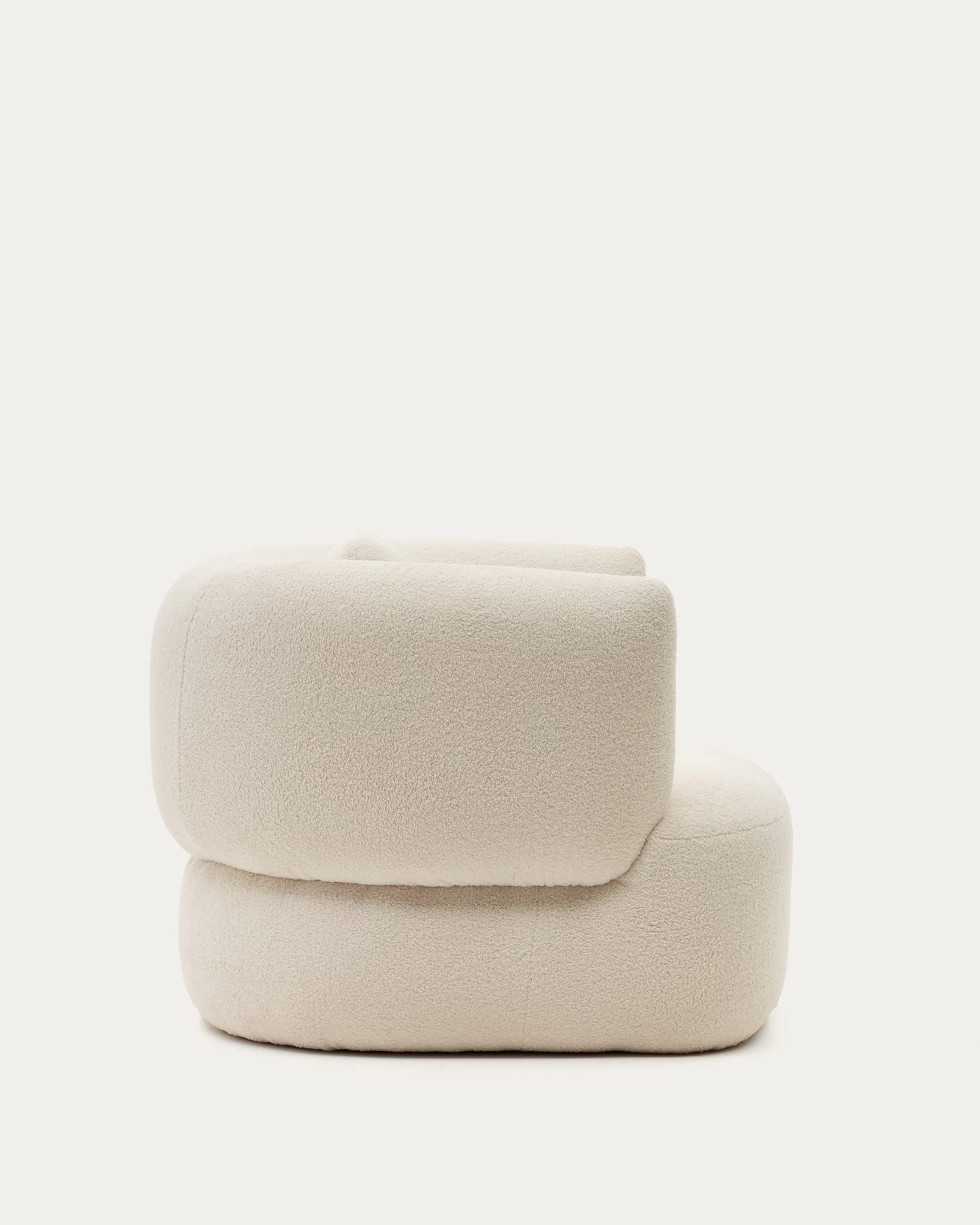 Martina Swivel Armchair In Off-white Shearling With Cushion | Kave Home 10 Martina Swivel Armchair In Off-white Shearling With Cushion | Kave Home - Image 8