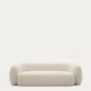 Martina 3-seater Sofa In Off-white Shearling 246 Cm | Kave Home -Quality Furniture Store S83130HI39 1V01