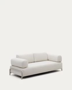 Compo Beige Chenille 3-seater Sofa With Grey Metal Structure 232 Cm | Kave Home 17 Compo Beige Chenille 3-seater Sofa With Grey Metal Structure 232 Cm | Kave Home -Quality Furniture Store S83631DR39 1V02