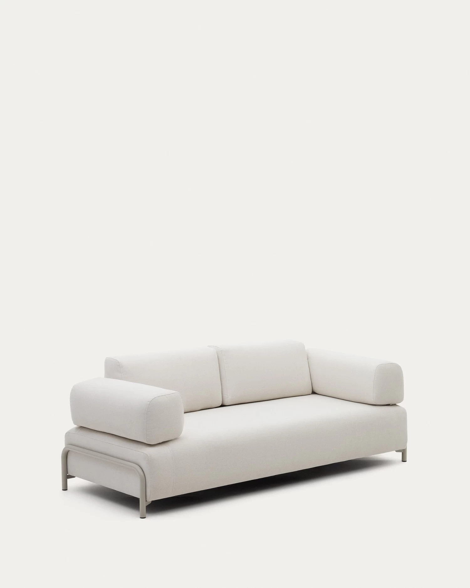 Compo Beige Chenille 3-seater Sofa With Grey Metal Structure 232 Cm | Kave Home 8 Compo Beige Chenille 3-seater Sofa With Grey Metal Structure 232 Cm | Kave Home - Image 6