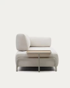 Compo 3-seater Sofa Chenille Beige Large Tray Oak Veneer And Grey Metal Structure 232cm | Kave Home -Quality Furniture Store S83633DR39 1V03