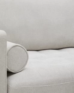 Debra 3-seater Sofa In Pearl Chenille And Natural Legs, 222 Cm -Quality Furniture Store S84430TB12 1D03