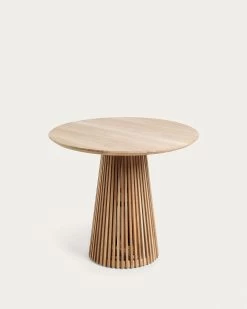 Jeanette Round Solid Teak Wood Table, Ø 90 Cm