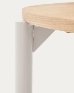 Montuiri Extendable Round Table In Oak Veneer And Steel Legs With Grey Finish à 120 (200) Cm | Kave Home 16 Montuiri Extendable Round Table In Oak Veneer And Steel Legs With Grey Finish à 120 (200) Cm | Kave Home -Quality Furniture Store T0300021MM40 1D02