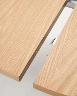 Montuiri Extendable Round Table In Oak Veneer And Steel Legs With Grey Finish à 120 (200) Cm | Kave Home 18 Montuiri Extendable Round Table In Oak Veneer And Steel Legs With Grey Finish à 120 (200) Cm | Kave Home -Quality Furniture Store T0300021MM40 1D03