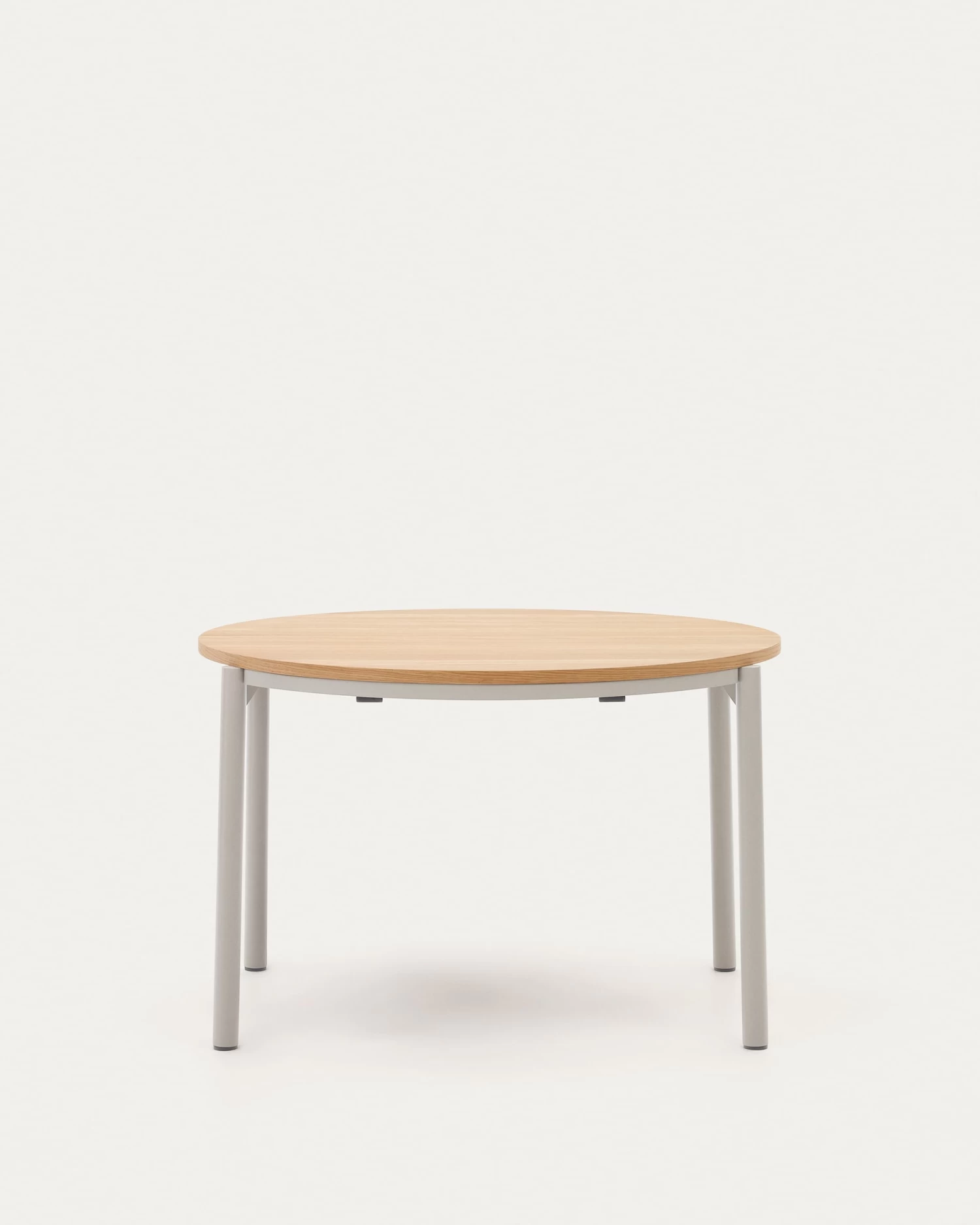 Montuiri Extendable Round Table In Oak Veneer And Steel Legs With Grey Finish à 120 (200) Cm | Kave Home 3 Montuiri Extendable Round Table In Oak Veneer And Steel Legs With Grey Finish à 120 (200) Cm | Kave Home