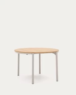 Montuiri Extendable Round Table In Oak Veneer And Steel Legs With Grey Finish à 120 (200) Cm | Kave Home 17 Montuiri Extendable Round Table In Oak Veneer And Steel Legs With Grey Finish à 120 (200) Cm | Kave Home -Quality Furniture Store T0300021MM40 1V02