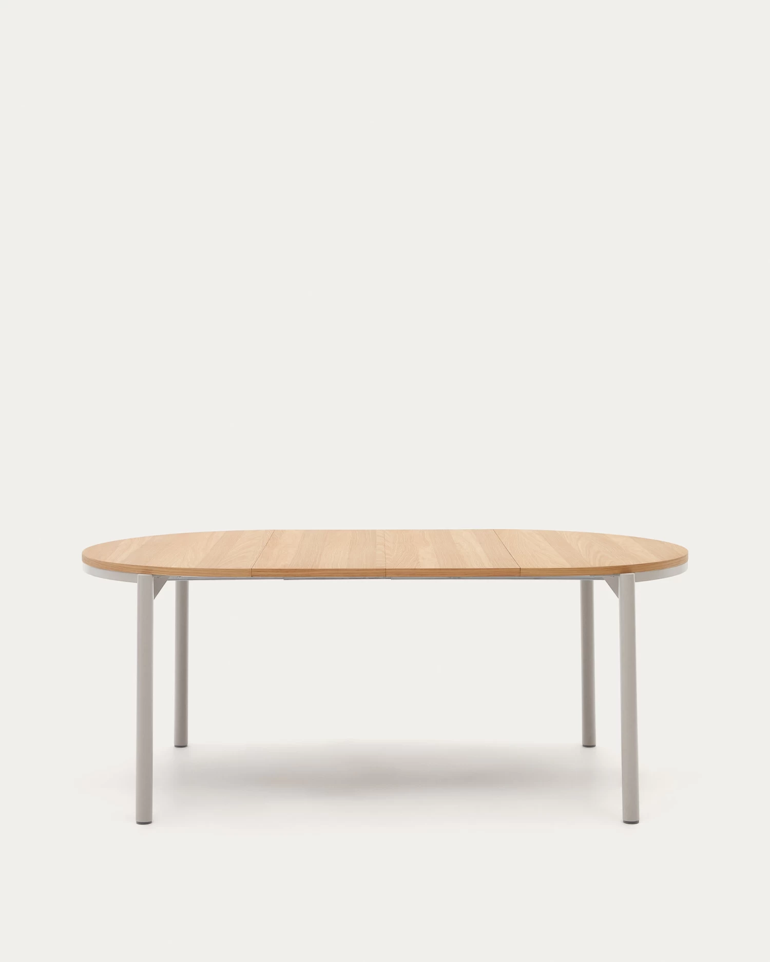 Montuiri Extendable Round Table In Oak Veneer And Steel Legs With Grey Finish à 120 (200) Cm | Kave Home 10 Montuiri Extendable Round Table In Oak Veneer And Steel Legs With Grey Finish à 120 (200) Cm | Kave Home - Image 8