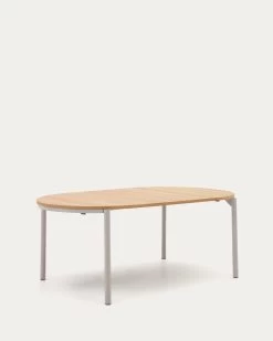 Montuiri Extendable Round Table In Oak Veneer And Steel Legs With Grey Finish à 120 (200) Cm | Kave Home 20 Montuiri Extendable Round Table In Oak Veneer And Steel Legs With Grey Finish à 120 (200) Cm | Kave Home -Quality Furniture Store T0300021MM40 1V04