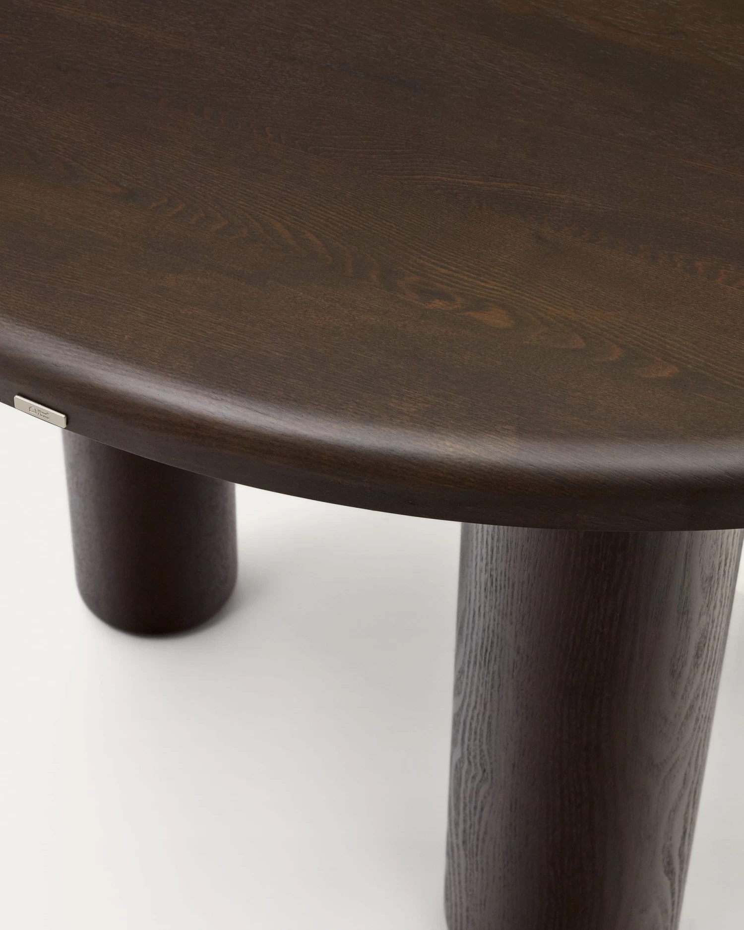 Mailen Round Table In Ash Wood Veneer With Dark Finish à 120 Cm | Kave Home 5 Mailen Round Table In Ash Wood Veneer With Dark Finish à 120 Cm | Kave Home - Image 3